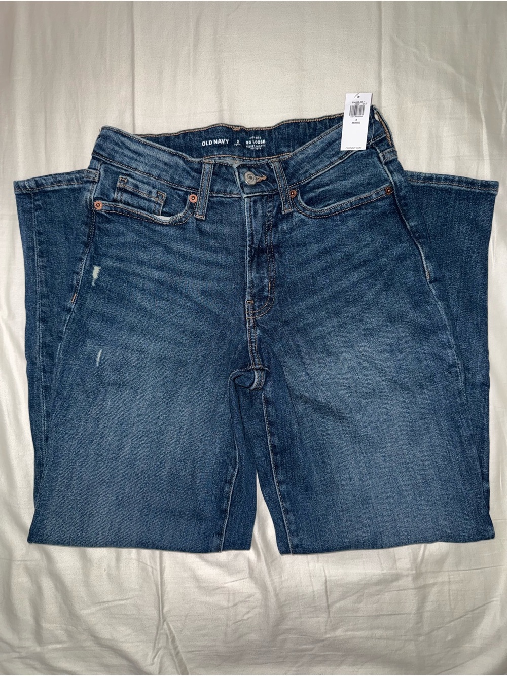 Old Navy Blue Straight-Leg Petite Women’s Jeans